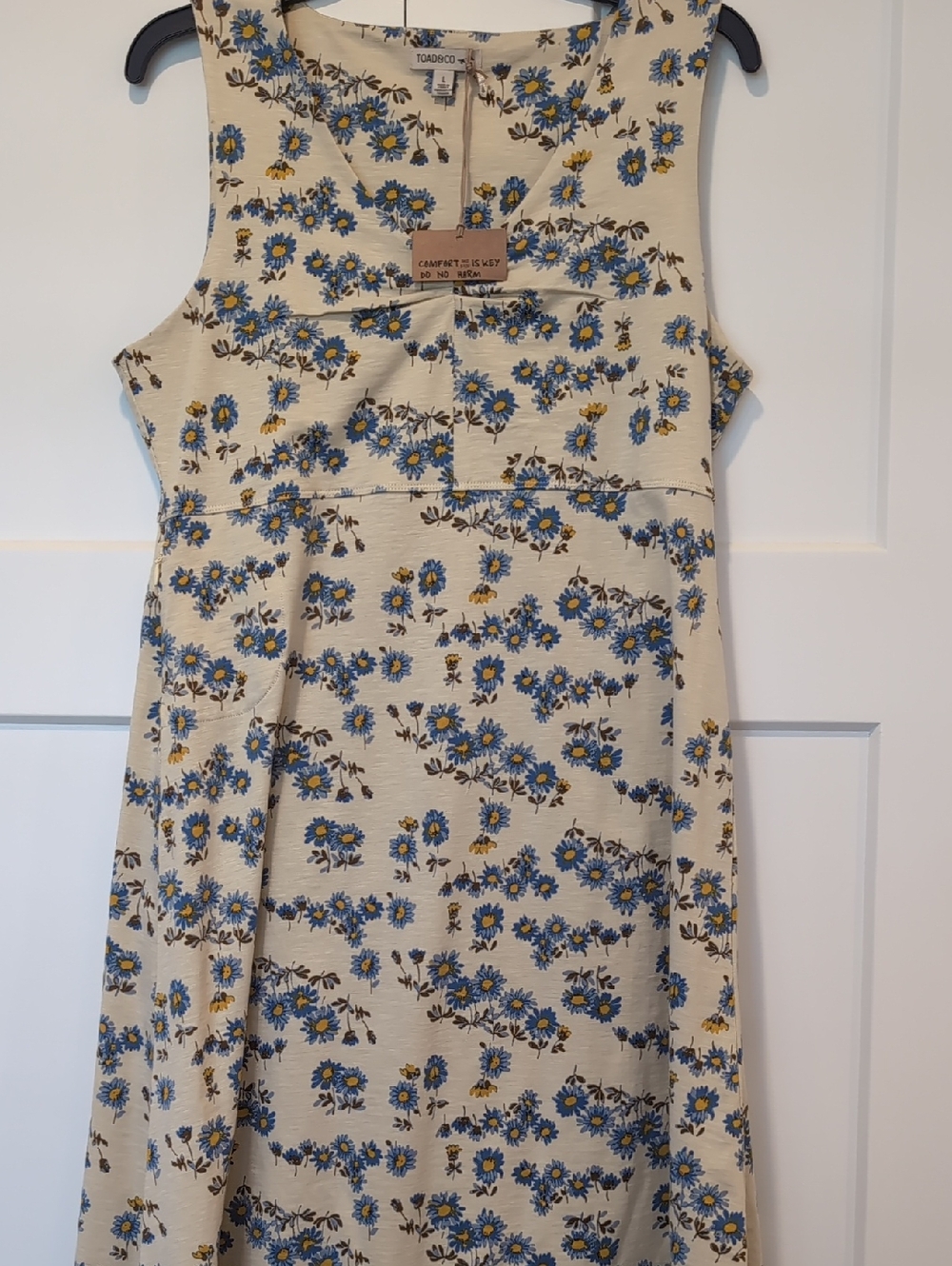 Toad&Co Rosemarie Sleeveless Barley Dress L nwt